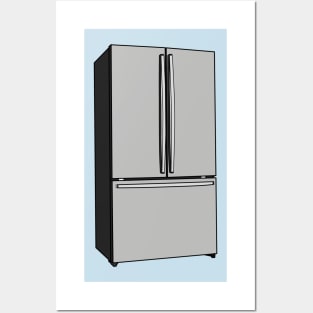 French door refrigerator cartoon illustration Posters and Art